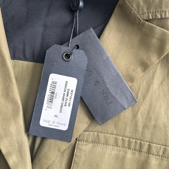 Rag and Bone Mason Shirt Dress Dark Olive Size XS - Picture 11 of 15